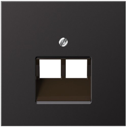 Лицевая панель Jung LS990 metal для 2-м. розетки RJ11/RJ45 алюминий темный картинка